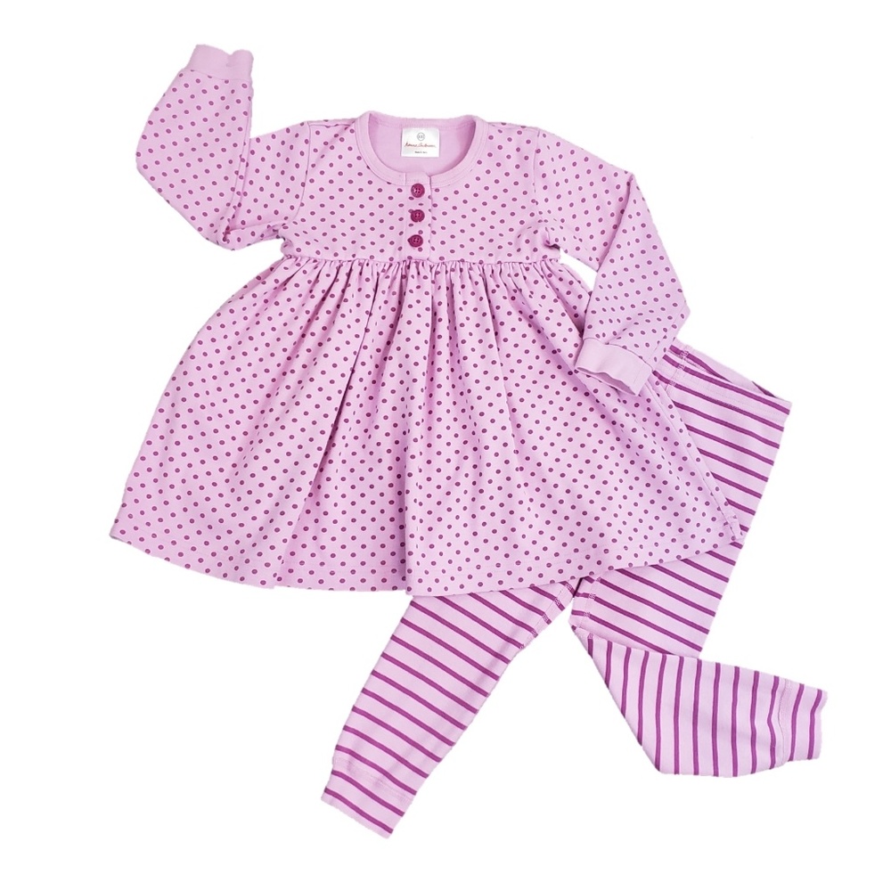 Hanna Andersson Dress Pants Pink Opposite Dots 100